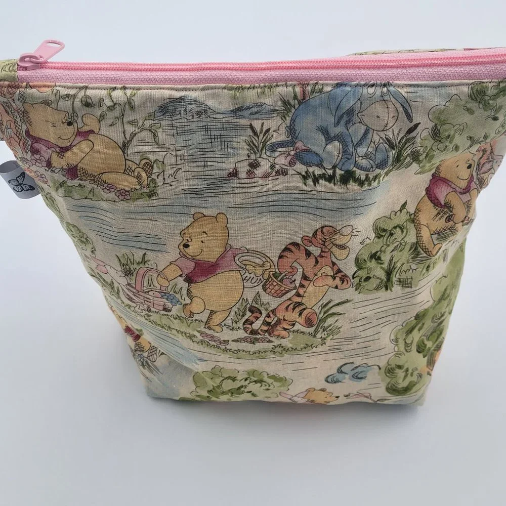 Handmade Winnie the Pooh Cotton Calico  Vintage look Print Baby Set 10.5Wx12L.